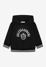 Dolce & Gabbana Kids Baby Boys Logo Print Zip-Up Sweatshirt Black L1JWIT G7PTH N0000
