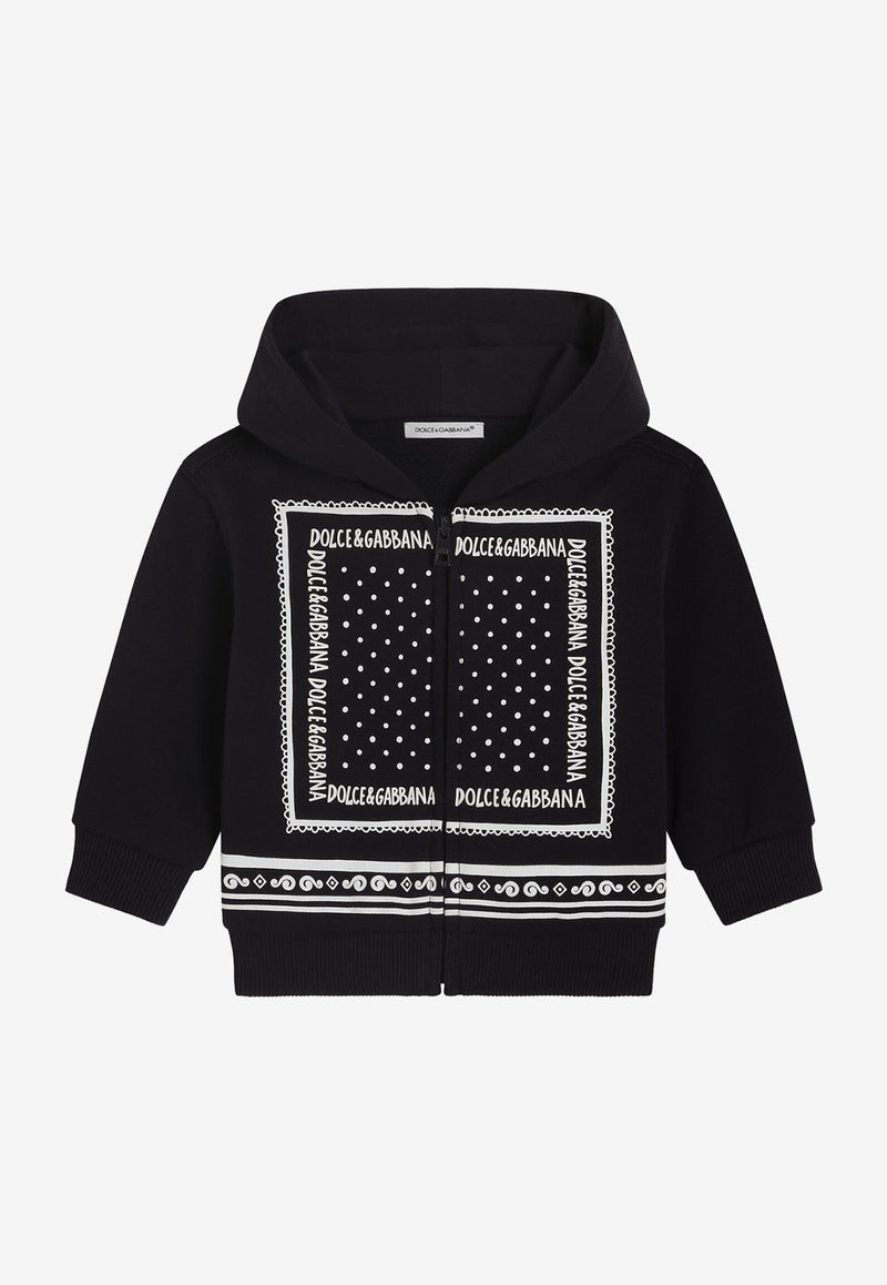 Dolce & Gabbana Kids Baby Boys Bandana Print Zip-Up Hoodie Blue L1JWIT G7OLL B0665