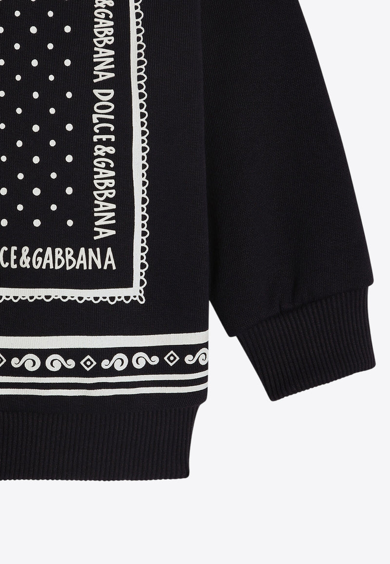 Dolce & Gabbana Kids Baby Boys Bandana Print Zip-Up Hoodie Blue L1JWIT G7OLL B0665