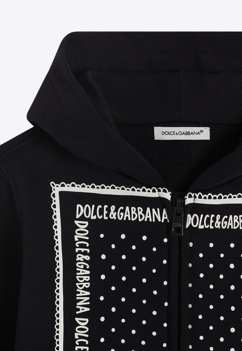 Dolce & Gabbana Kids Baby Boys Bandana Print Zip-Up Hoodie Blue L1JWIT G7OLL B0665