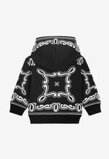 Dolce & Gabbana Kids Baby Boys Bandanna Print Zip-Up Hoodie Black L1JWIT II7FQ HN9RA