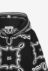 Dolce & Gabbana Kids Baby Boys Bandanna Print Zip-Up Hoodie Black L1JWIT II7FQ HN9RA