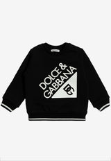 Dolce & Gabbana Kids Babies Logo Print Crewneck Sweatshirt Black L1JWKD G7O6N N0000