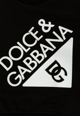 Dolce & Gabbana Kids Babies Logo Print Crewneck Sweatshirt Black L1JWKD G7O6N N0000