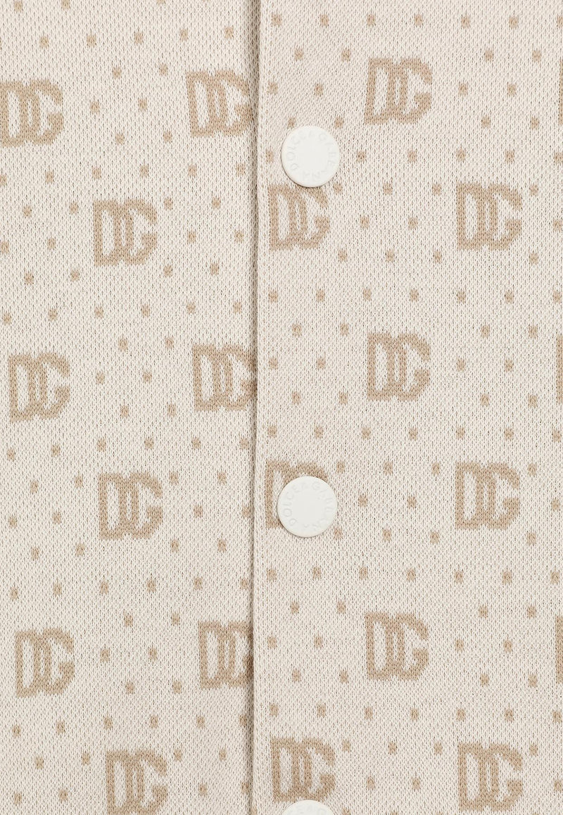 Dolce & Gabbana Kids Baby Boys Polka Dot Jacquard Hooded Sweatshirt Beige L1JWLS FJ7EA S9000