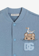 Dolce & Gabbana Kids Baby Boys DG and Leopard Print Sweatshirt Blue L1JWMT G7PNF B0112