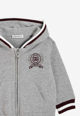 Dolce & Gabbana Kids Baby Boys Zipped Embroidered Logo Zip-Up Hoodie Gray L1JWNK G7PVB S8290