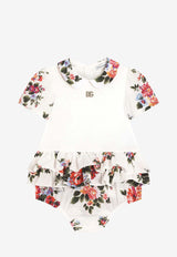 Dolce & Gabbana Kids Baby Girls Flower Bouquet-Print Romper Multicolor L21O9O G7PZM S9000