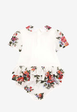 Dolce & Gabbana Kids Baby Girls Flower Bouquet-Print Romper Multicolor L21O9O G7PZM S9000
