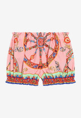 Dolce & Gabbana Kids Baby Girls Carretto Print Shorts Multicolor L23Q30 FI5O1 HF6CK