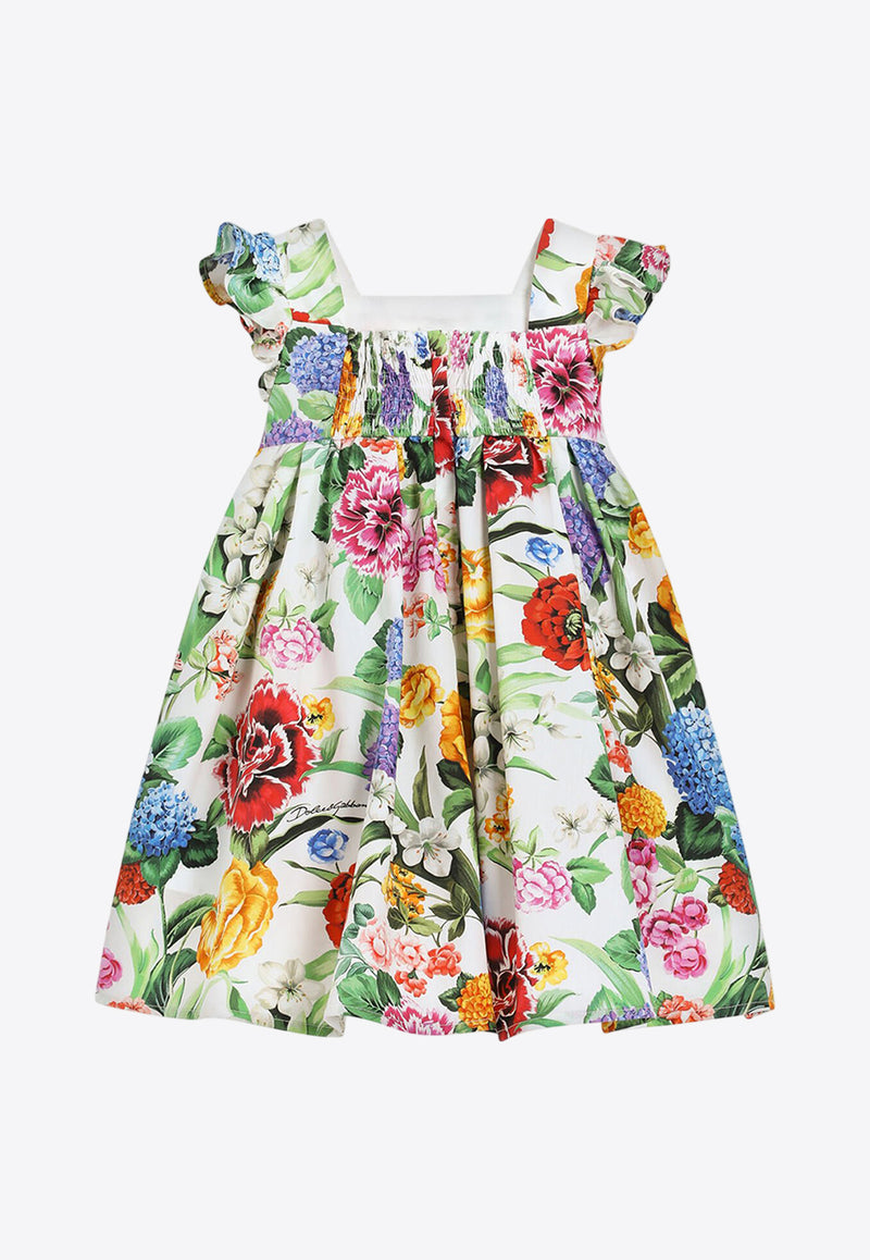 Dolce & Gabbana Kids Baby Girls Floral Print Poplin Dress with Bloomers Multicolor L24DG1 HS5TC HA5KU