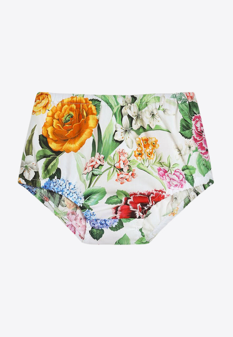 Dolce & Gabbana Kids Baby Girls Floral Print Poplin Dress with Bloomers Multicolor L24DG1 HS5TC HA5KU