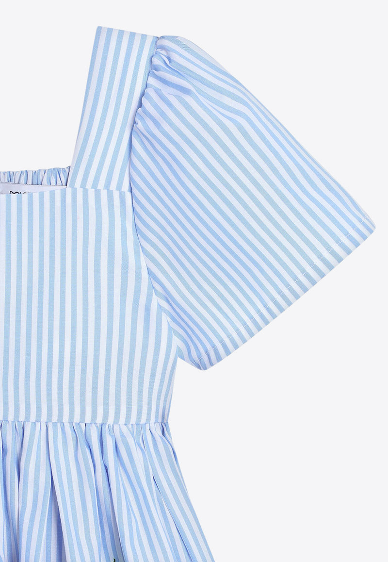 Dolce & Gabbana Kids Baby Girls Floral Print Striped Dress Multicolor L24DG6 FI5K7 HH5KU
