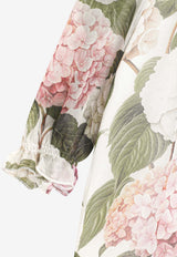 Dolce & Gabbana Kids Baby Girls Hydrangea Print Silk Dress Multicolor L24DH9 IS10T HA5XG