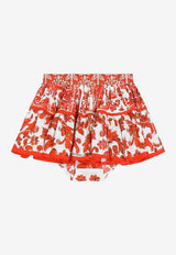 Dolce & Gabbana Kids Baby Girls Majolica Print Skirt with Bloomers Multicolor L24I49 G7P4N IO5DQ