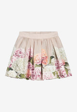 Dolce & Gabbana Kids Baby Girls Hydrangea Print Striped Skirt Multicolor L25I20 FI5NR HA5XG