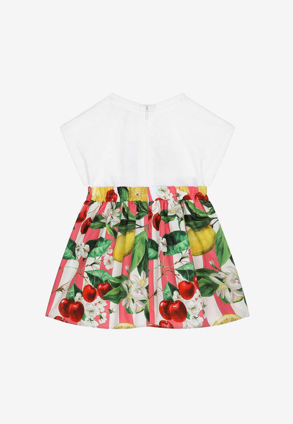Dolce & Gabbana Kids Baby Girls Cherry Print Dress with Bloomers L2JD5K G7L9B S9000 Multicolor