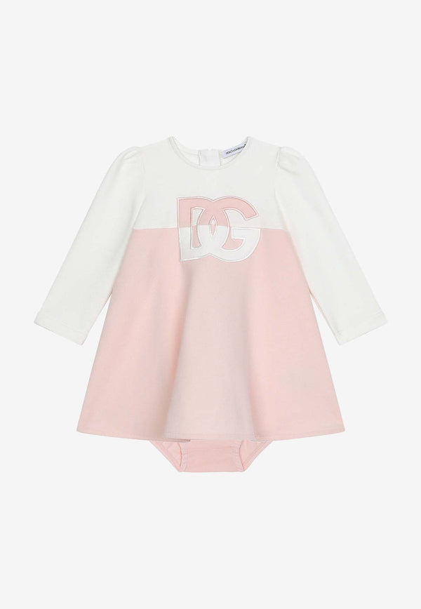 Dolce & Gabbana Kids Baby Girls Logo-Embroidered Dress L2JD8I G7L5K S9000