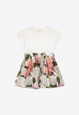Dolce & Gabbana Kids Baby Girls DG Logo Hydrangea Print Dress Multicolor L2JDAU G7PQP S9000