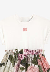 Dolce & Gabbana Kids Baby Girls DG Logo Hydrangea Print Dress Multicolor L2JDAU G7PQP S9000
