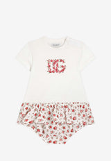Dolce & Gabbana Kids Baby Girls Small Rose Print Dress White L2JDB8 G7PVM S9000