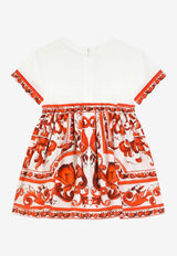 Dolce & Gabbana Kids Baby Girls Majolica Print Dress with Bloomers Multicolor L2JDBF G7P4G S9000