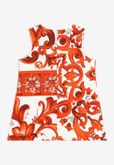 Dolce & Gabbana Kids Baby Girls Majolica Print Dress with Bloomers Multicolor L2JDZ2 G7P4I IO3TN