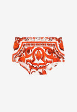 Dolce & Gabbana Kids Baby Girls Majolica Print Dress with Bloomers Multicolor L2JDZ2 G7P4I IO3TN