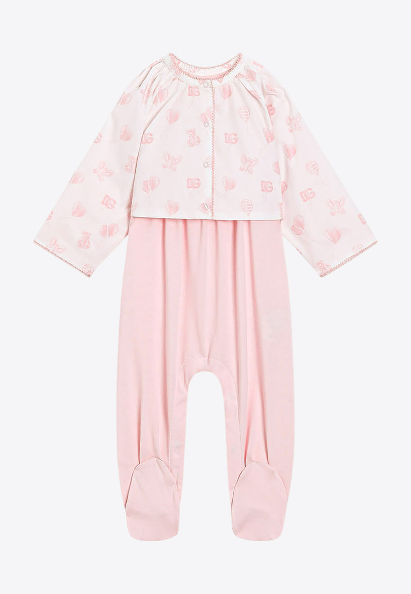 Dolce & Gabbana Kids Baby Girls Balloon Print Gift Set - Set of 2 Pink L2JO3M G7O1C S9000