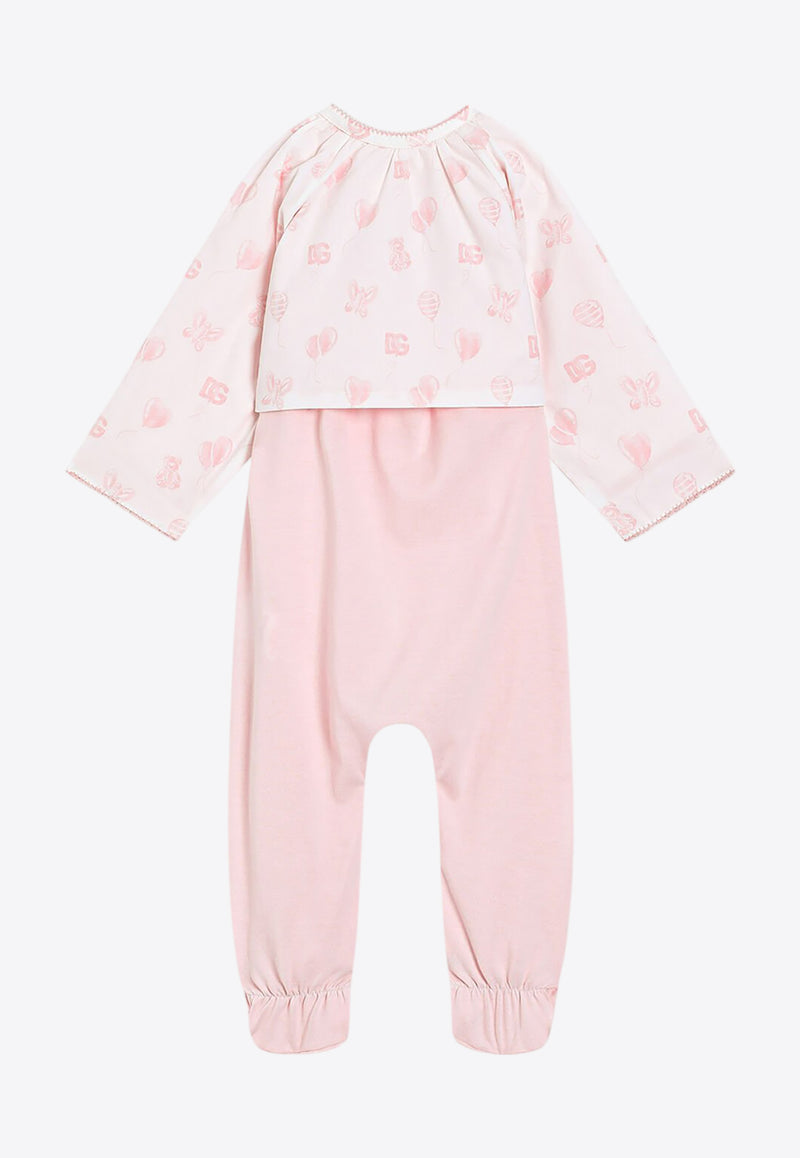 Dolce & Gabbana Kids Baby Girls Balloon Print Gift Set - Set of 2 Pink L2JO3M G7O1C S9000