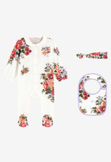 Dolce & Gabbana Kids Baby Girls Floral Print Gift Set - Set of 3 Multicolor L2JO5D II7J6 HA5ZO