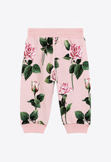 Dolce & Gabbana Kids Baby Girls Rose Print Track Pants Pink L2JPC9 HS7P1 HF5IZ