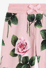 Dolce & Gabbana Kids Baby Girls Rose Print Track Pants Pink L2JPC9 HS7P1 HF5IZ
