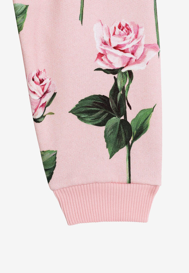 Dolce & Gabbana Kids Baby Girls Rose Print Track Pants Pink L2JPC9 HS7P1 HF5IZ