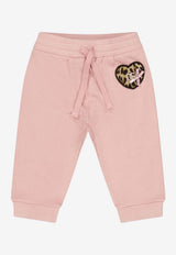Dolce & Gabbana Kids Baby Girls Leopard Print Heart Track Pants Pink L2JPI1 G7PSG F2528