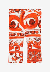 Dolce & Gabbana Kids Baby Girls Majolica Print Interlock Leggings Multicolor L2JPI9 G7P4I IO3TN