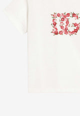Dolce & Gabbana Kids Baby Girls Rose Print DG Logo T-shirt White L2JTIT G7PVF W0111