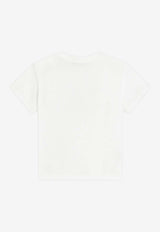 Dolce & Gabbana Kids Baby Girls Rose Print DG Logo T-shirt White L2JTIT G7PVF W0111