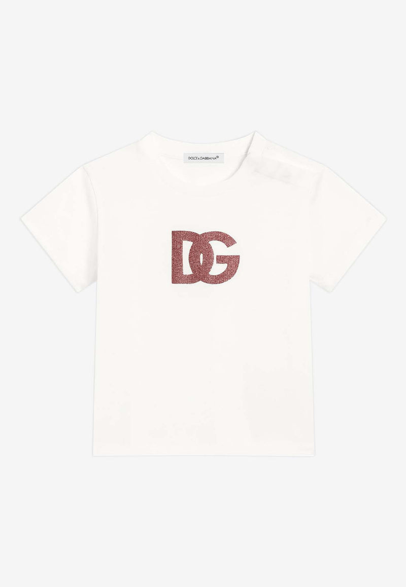Dolce & Gabbana Kids Baby Girls DG Logo T-shirt White L2JTIT G7N9A W0111