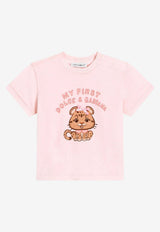 Dolce & Gabbana Kids Baby Girls Leopard with Bow T-shirt Pink L2JTJT G7PNN F0662