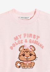 Dolce & Gabbana Kids Baby Girls Leopard with Bow T-shirt Pink L2JTJT G7PNN F0662