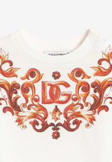 Dolce & Gabbana Kids Baby Girls Majolica Print T-shirt White L2JTKT G7P4U W0111