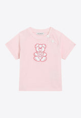 Dolce & Gabbana Kids Baby Girls Bear Patch T-shirt Pink L2JTOS G7O1I F0662
