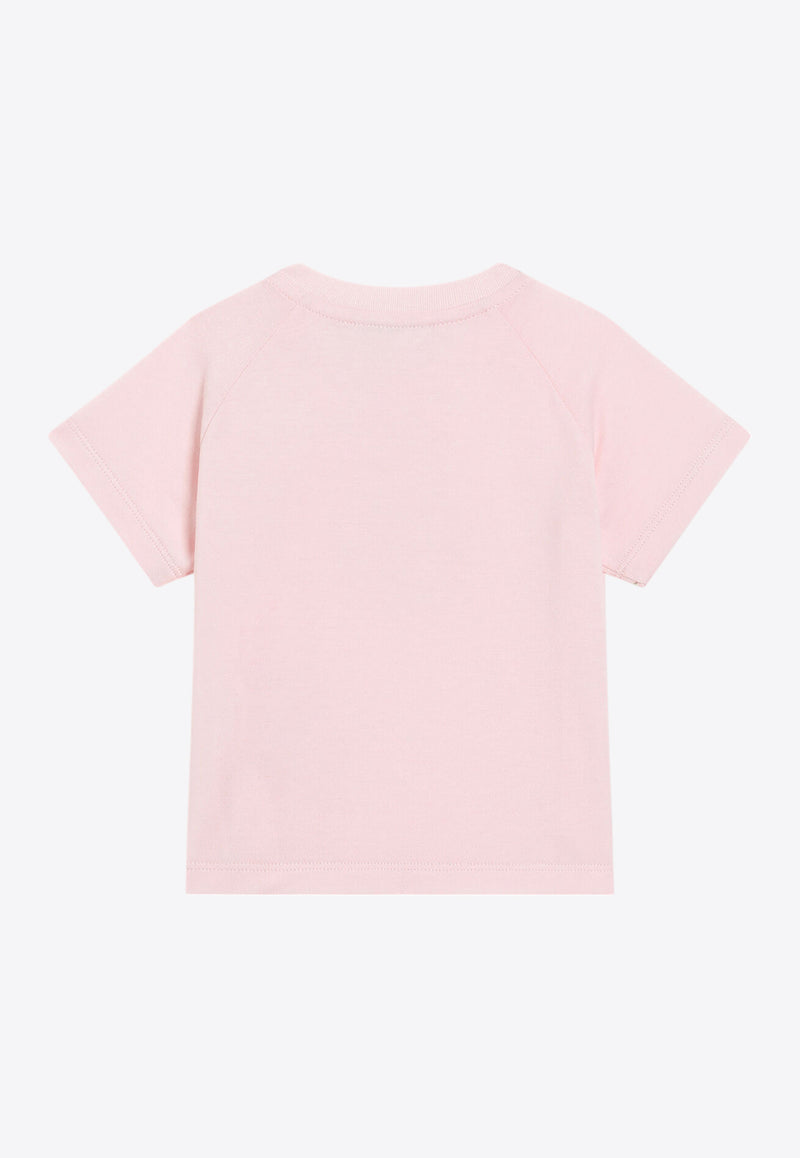 Dolce & Gabbana Kids Baby Girls Bear Patch T-shirt Pink L2JTOS G7O1I F0662