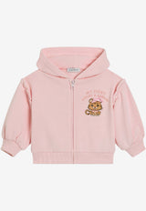 Dolce & Gabbana Kids Baby Girls Leopard with Bow Zip-Up Hoodie Pink L2JWCK G7PNM F0662