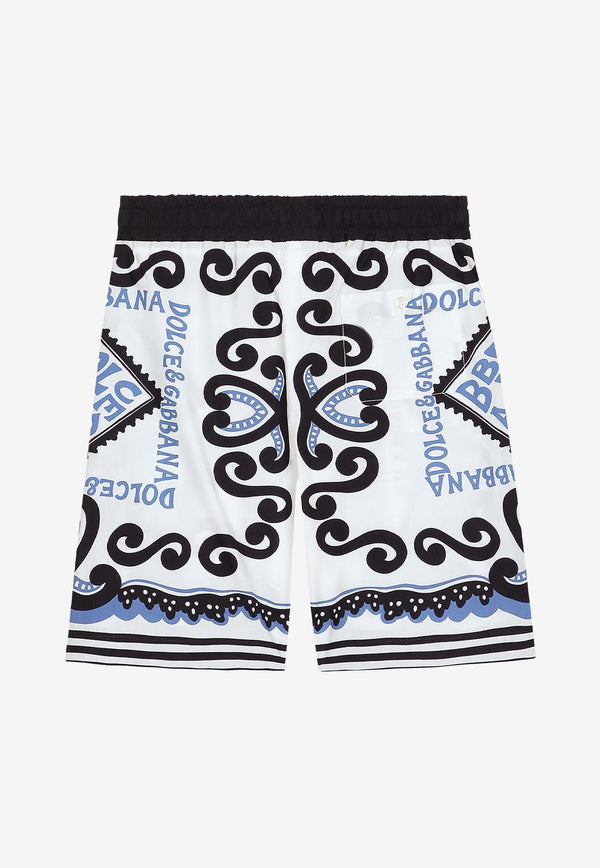 Dolce & Gabbana Kids Boys Marina-Print Drawstring Shorts L43Q28 G7L0J HC4XR