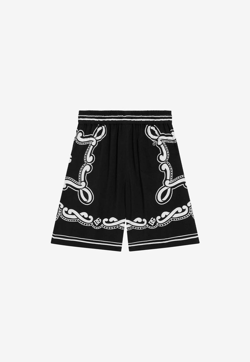 Dolce & Gabbana Kids Boys Bandanna Print Shorts Black L43Q48 FP8F7 HN9RA