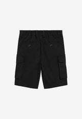 Dolce & Gabbana Kids Boys Logo Tag Cargo Shorts Black L43Q70 FUFL3 N0000