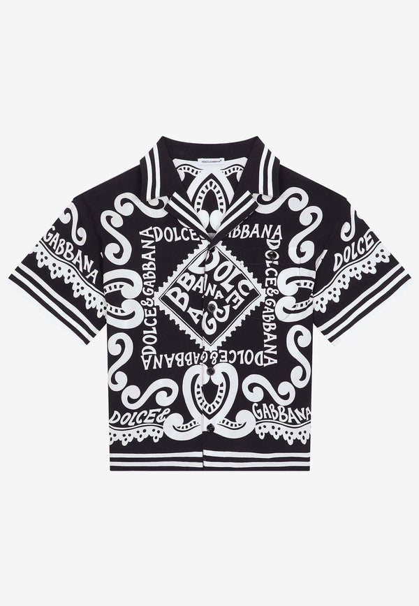 Dolce & Gabbana Kids Boys Marina-Printed Buttoned Shirt L43S81 G7L0K HB4XR