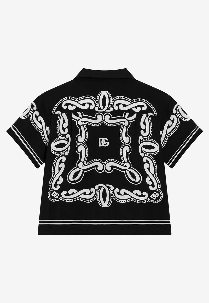 Dolce & Gabbana Kids Boys Bandanna Print Shirt Black L43S81 FP8F7 HN9RA